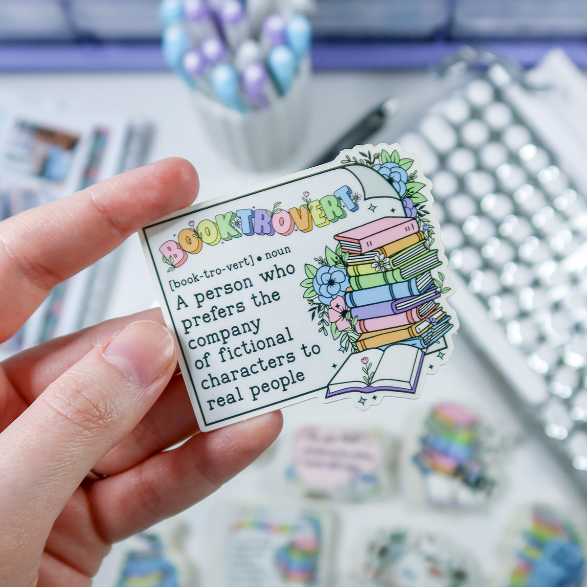 Booktrovert Definition Die Cut Sticker - BTDVS