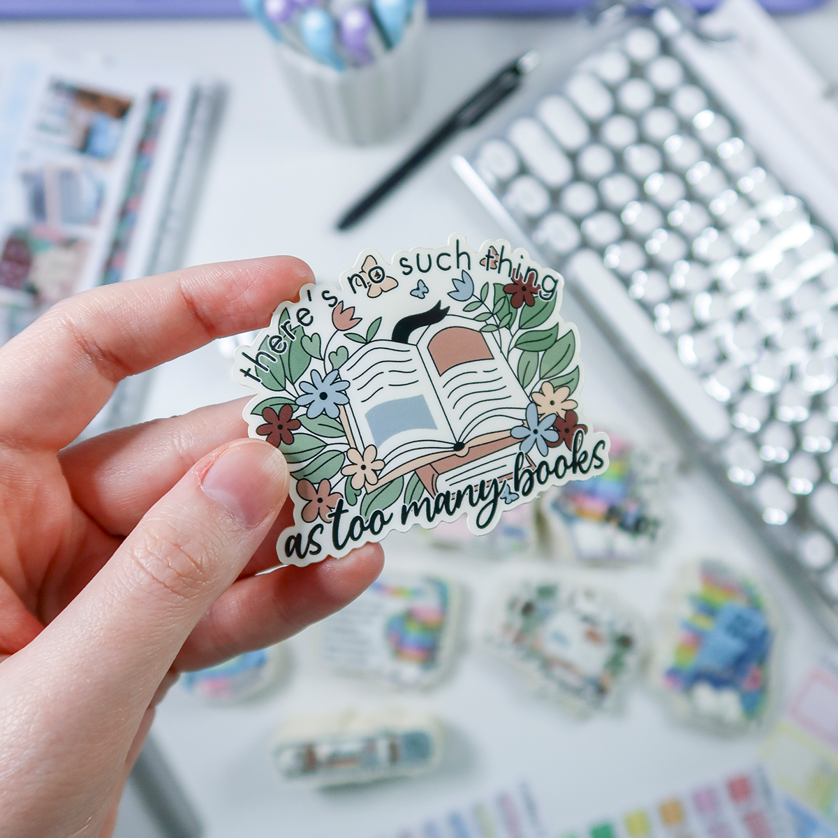 Too Many Books Vinyl Die Cut Sticker - TMBV