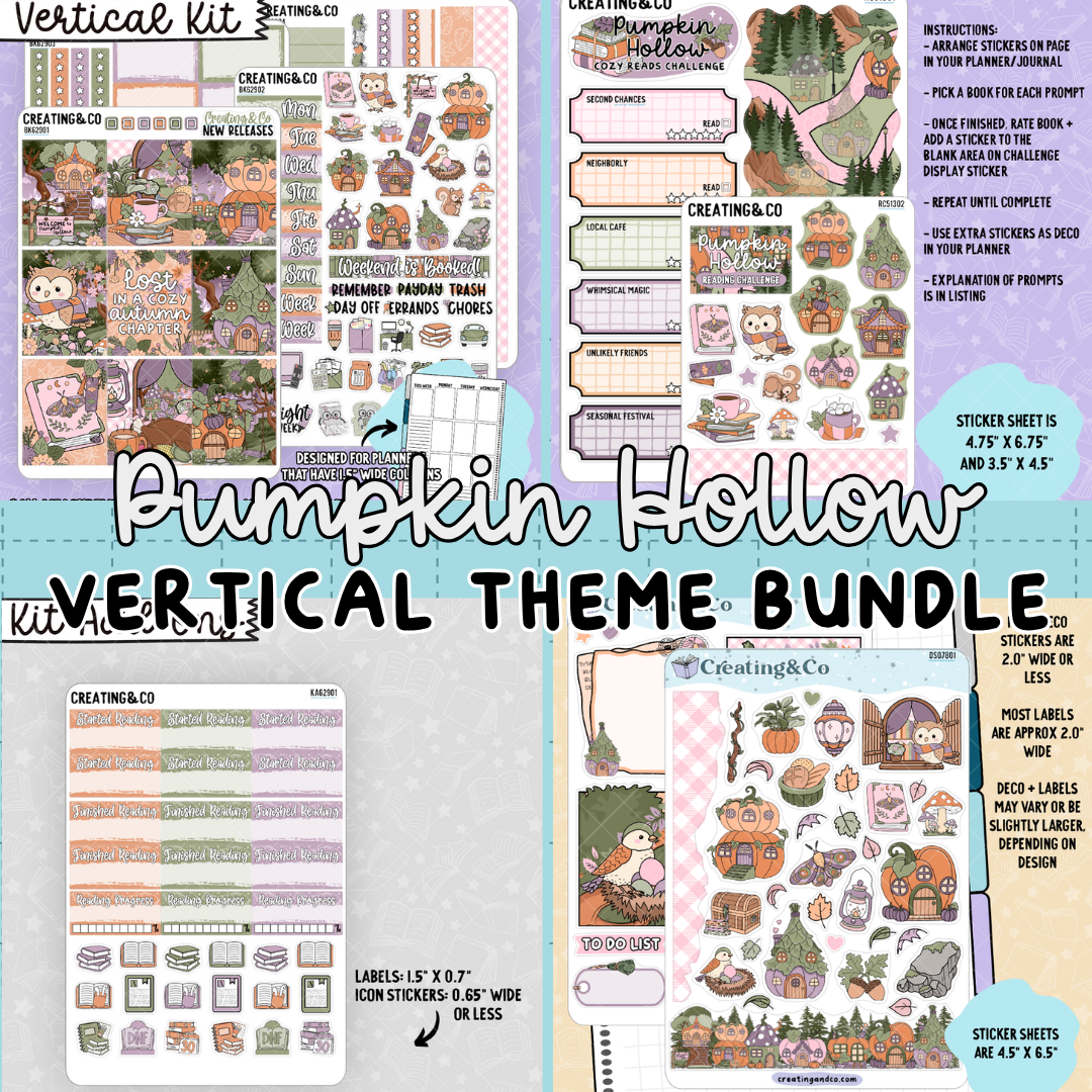 Pumpkin Hollow Cozy Reads Vertical Weekly Kit Bundle