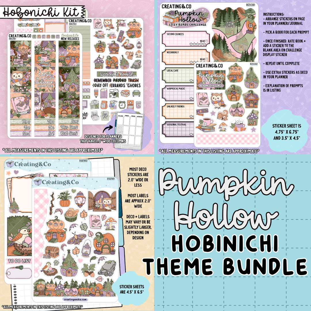 Pumpkin Hollow Cozy Reads Hobonichi Weekly Kit Bundle