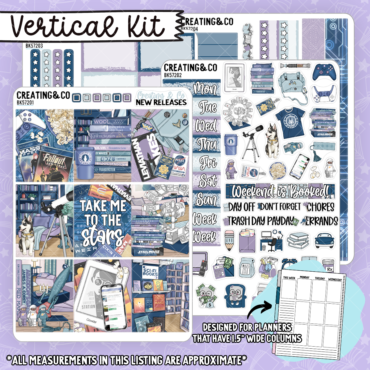 Futuristic Fantasies Vertical Weekly Planner Kit - BK572