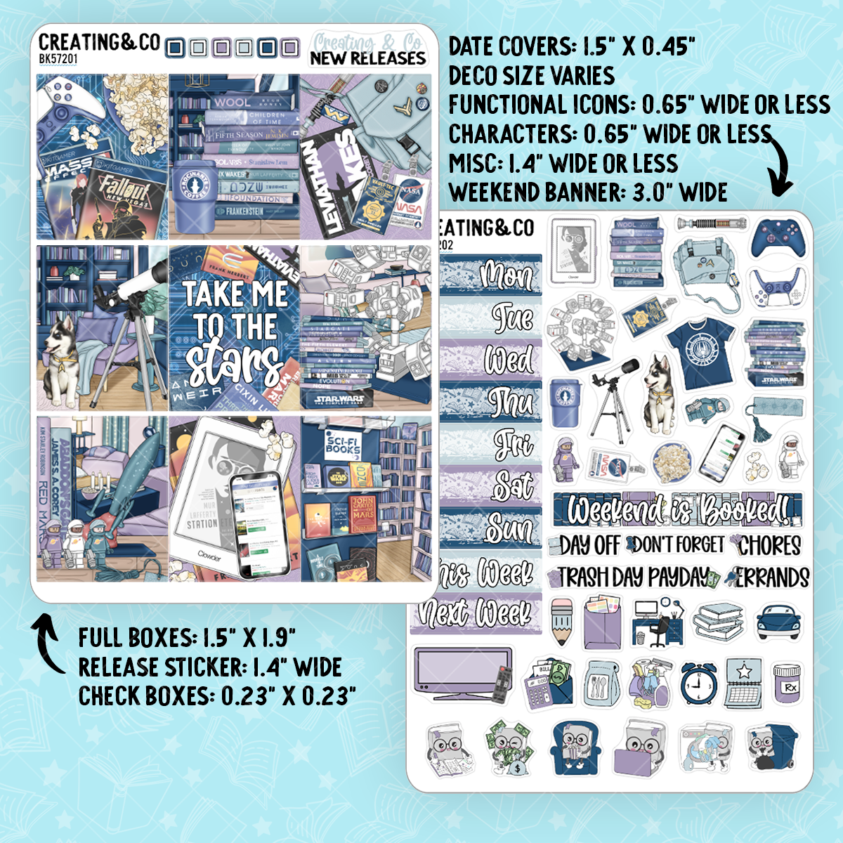 Futuristic Fantasies Vertical Weekly Planner Kit - BK572