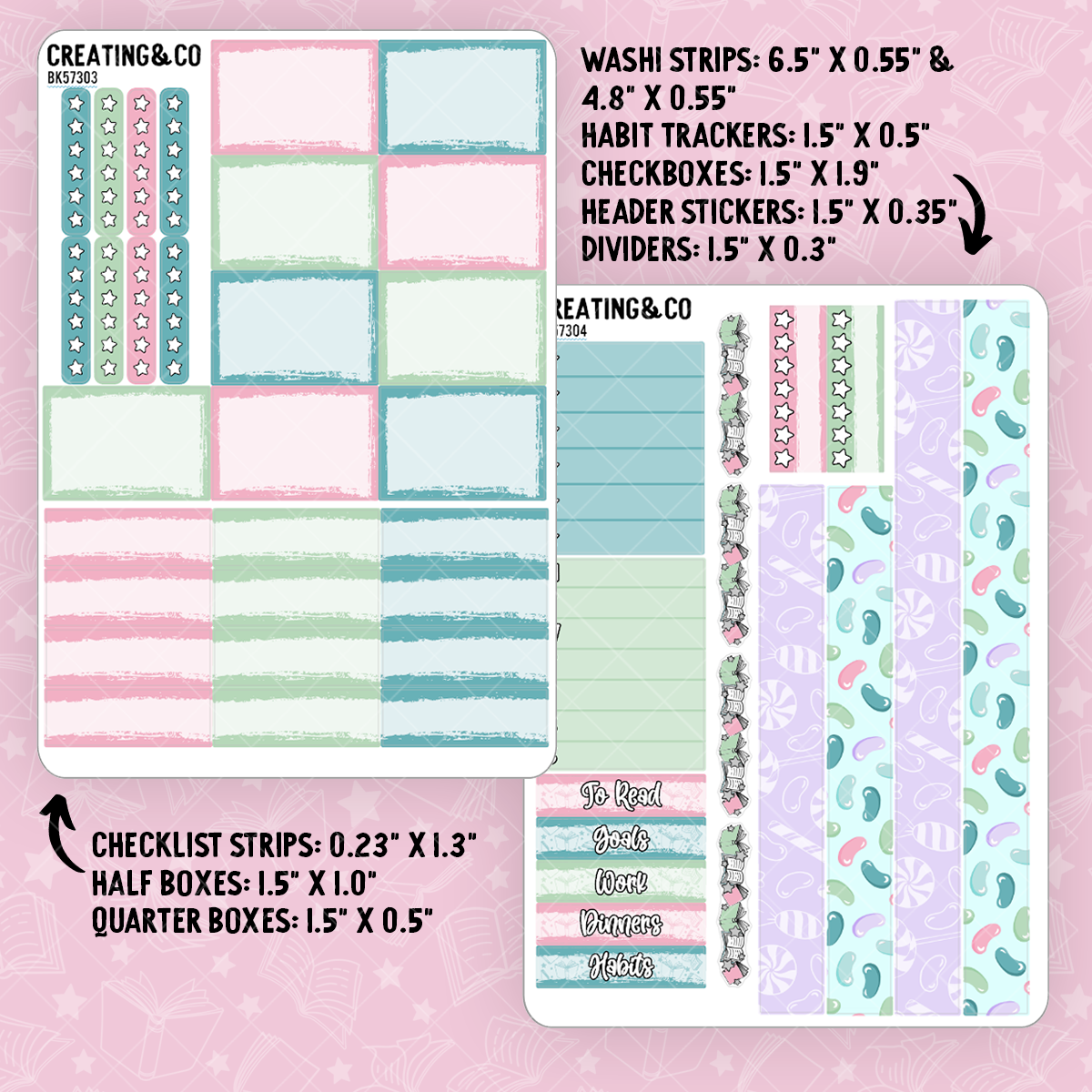 Gumdrops & Lollipops Vertical Weekly Sticker Kit - xBK573