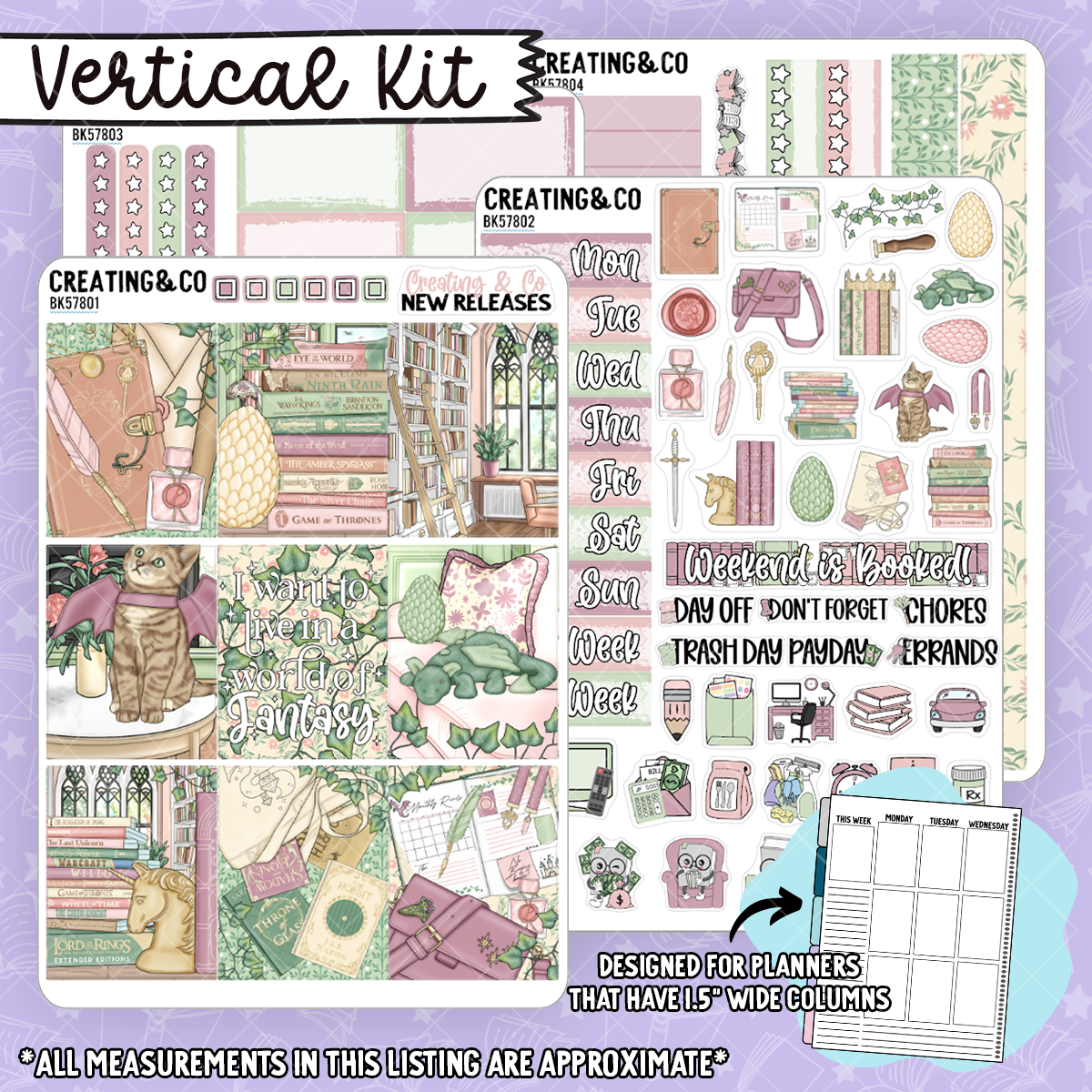 Fantasy Worlds Vertical Weekly Planner Kit - BK578