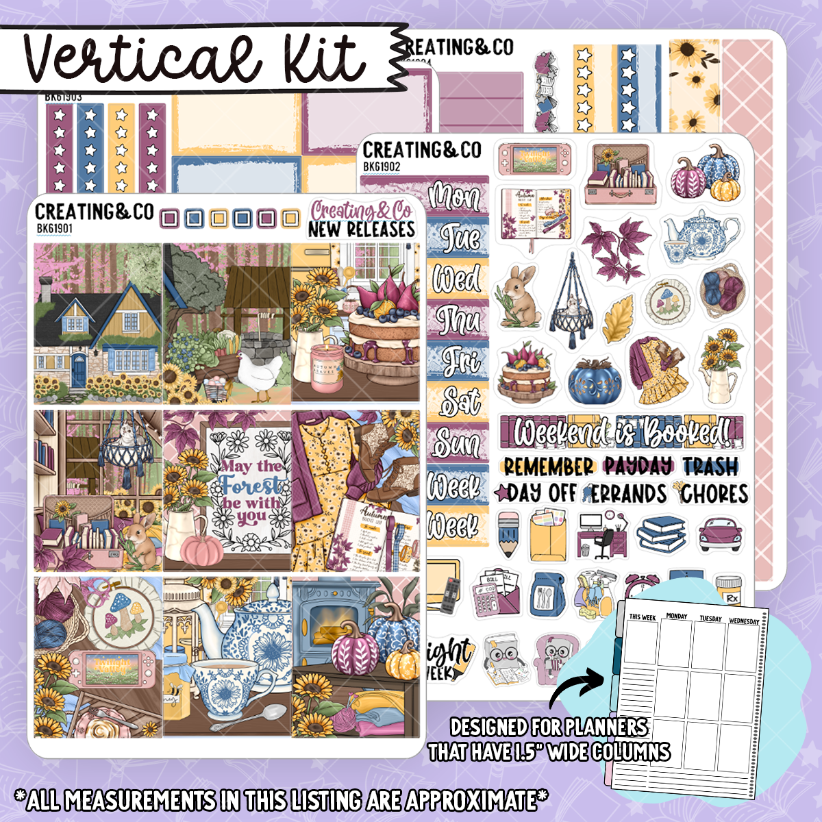 Sunflower Cottage Vertical Weekly Kit + Monthly Reads Sticker Bundle