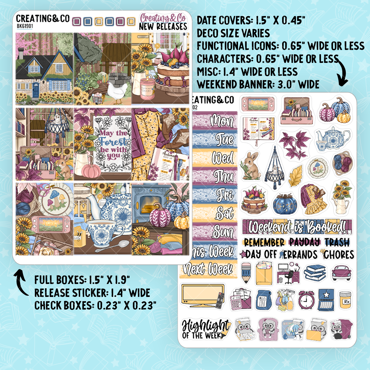 Sunflower Cottage Vertical Weekly Kit + Monthly Reads Sticker Bundle