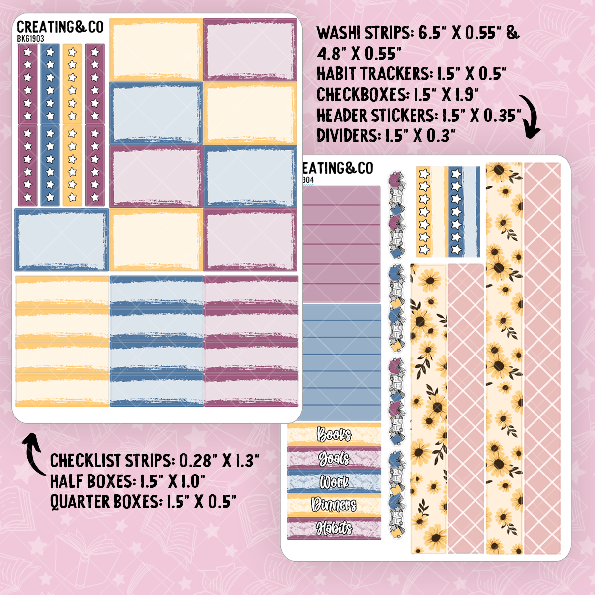 Sunflower Cottage Vertical Weekly Kit + Monthly Reads Sticker Bundle