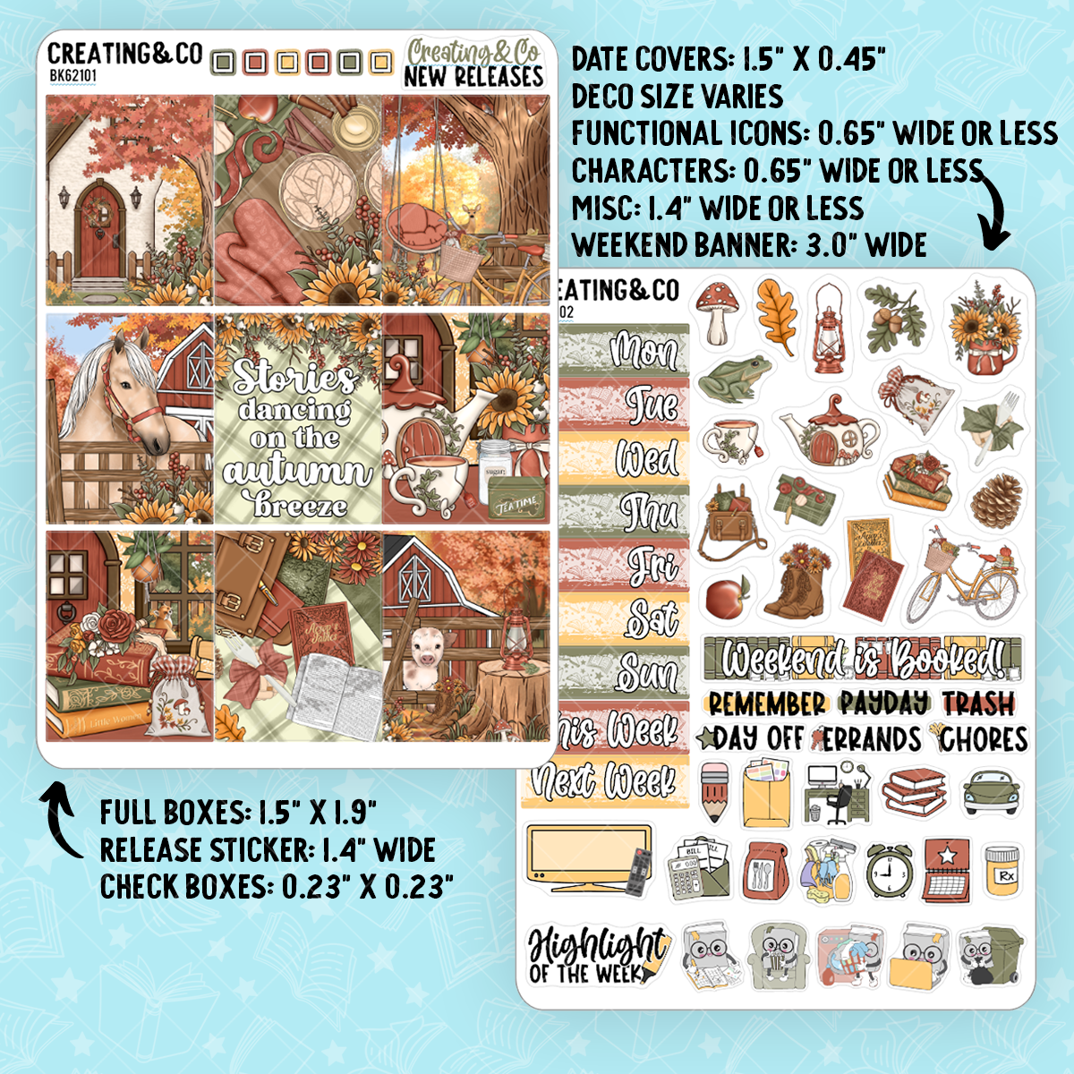 Autumn Stories Vertical Weekly Planner Kit - BK621