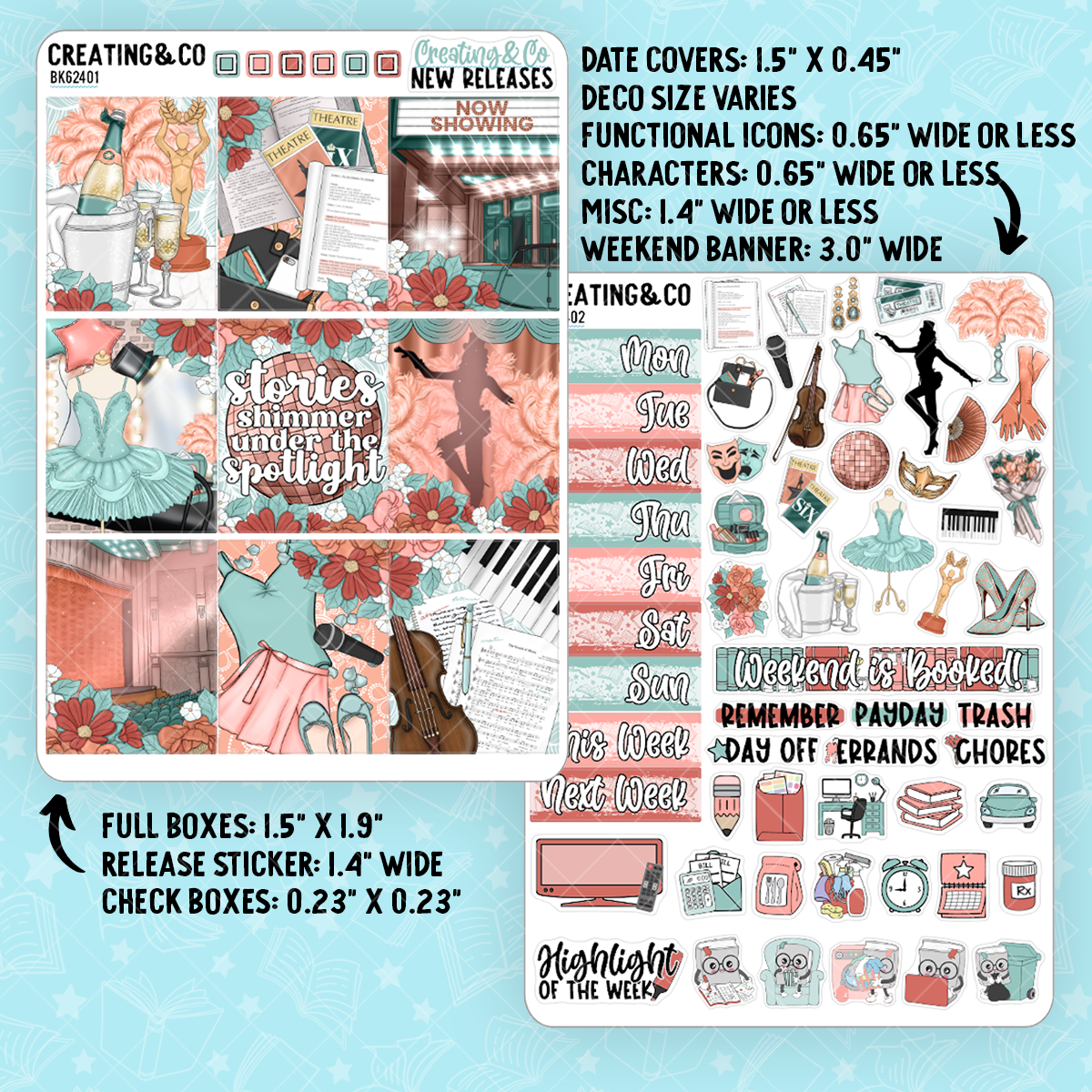 Shimmering Stories Showgirl Vertical Weekly Planner Kit - BK624
