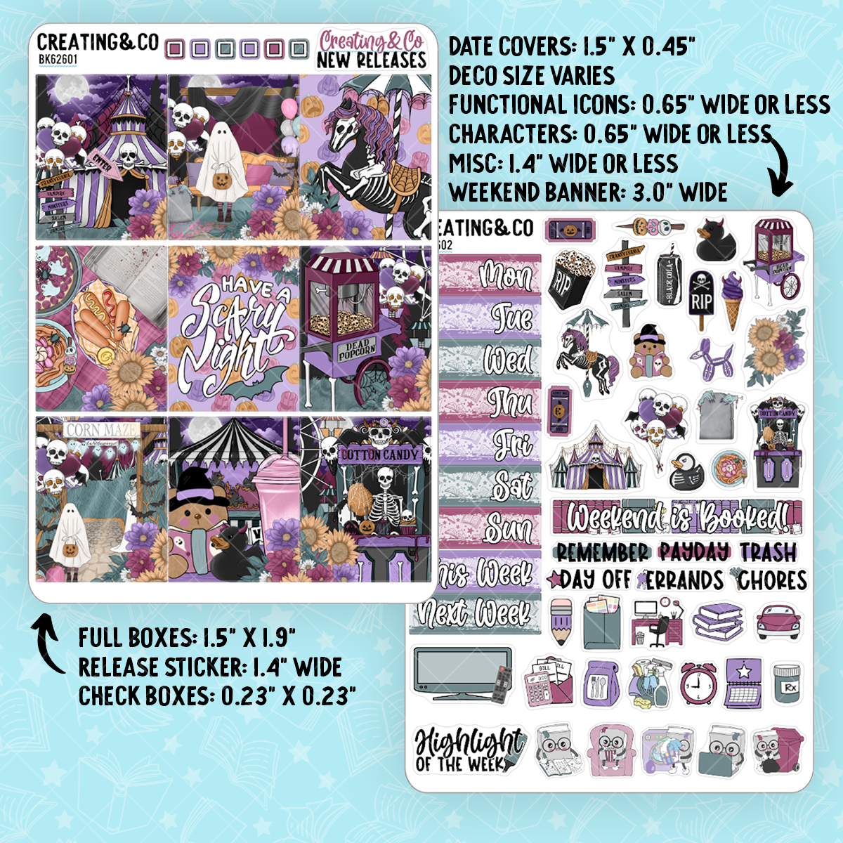 Haunted Carnival Vertical Weekly Planner Kit - BK626