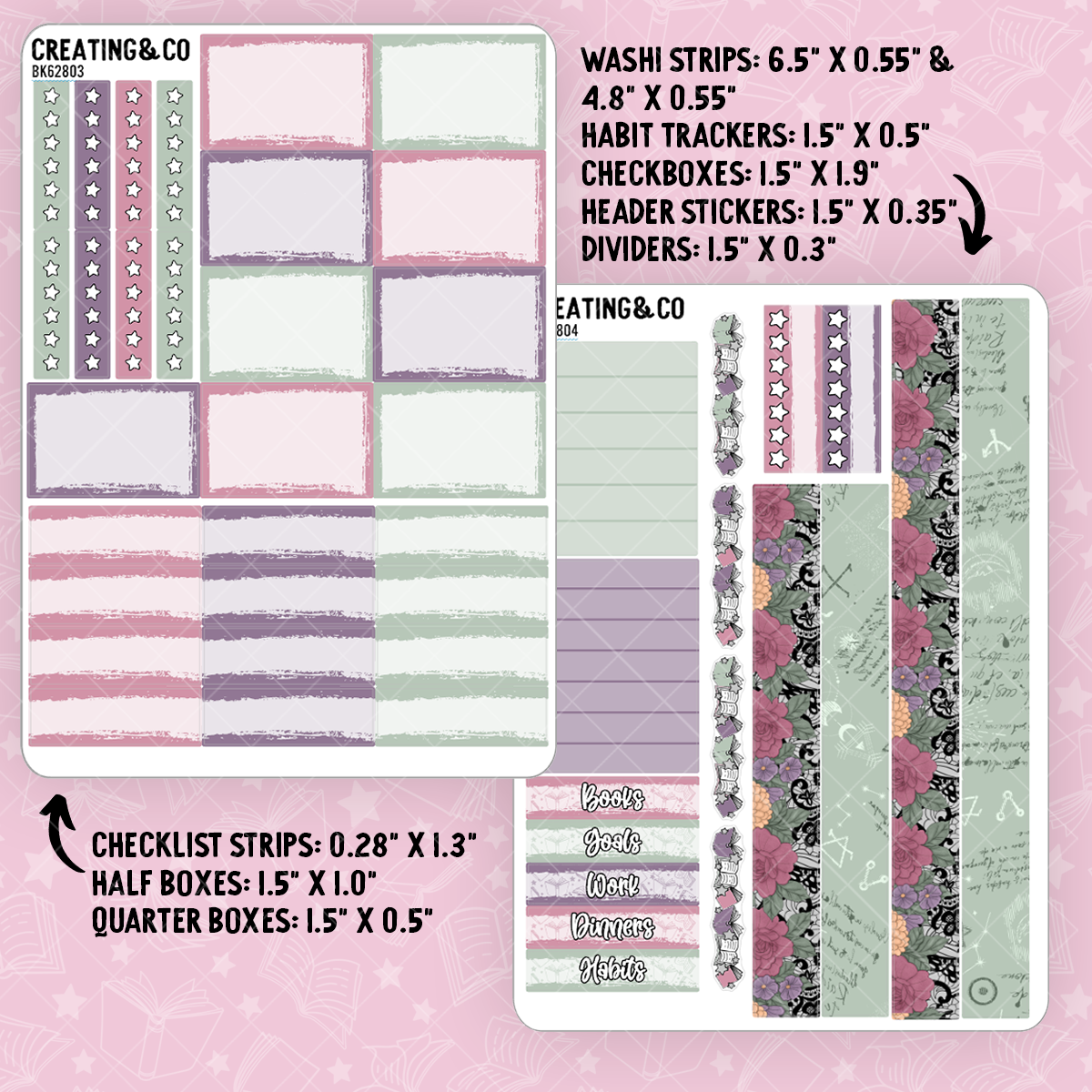 Spellbound Coven - Dark Witch - Vertical Weekly Planner Kit - BK628