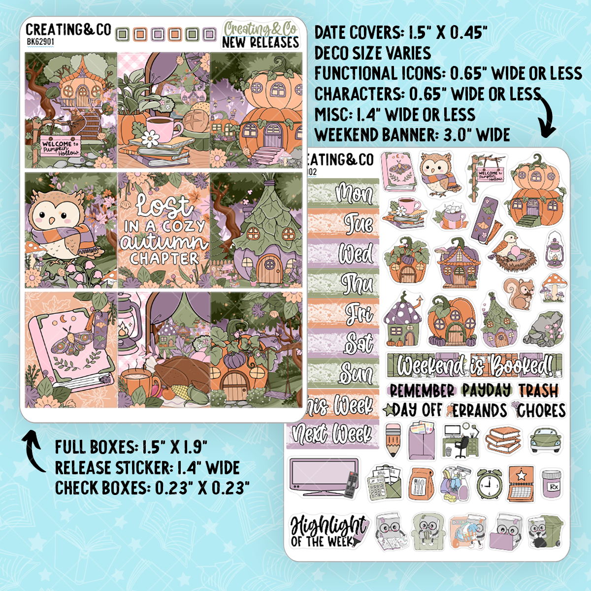 Pumpkin Hollow Cozy Reads Vertical Weekly Kit Bundle