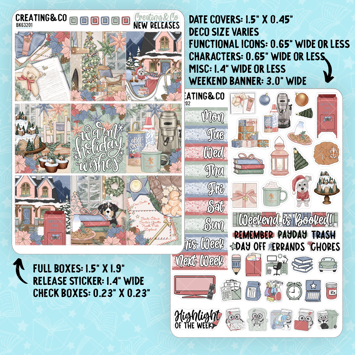 Cozy Christmas Vertical Weekly Planner Kit - BK632
