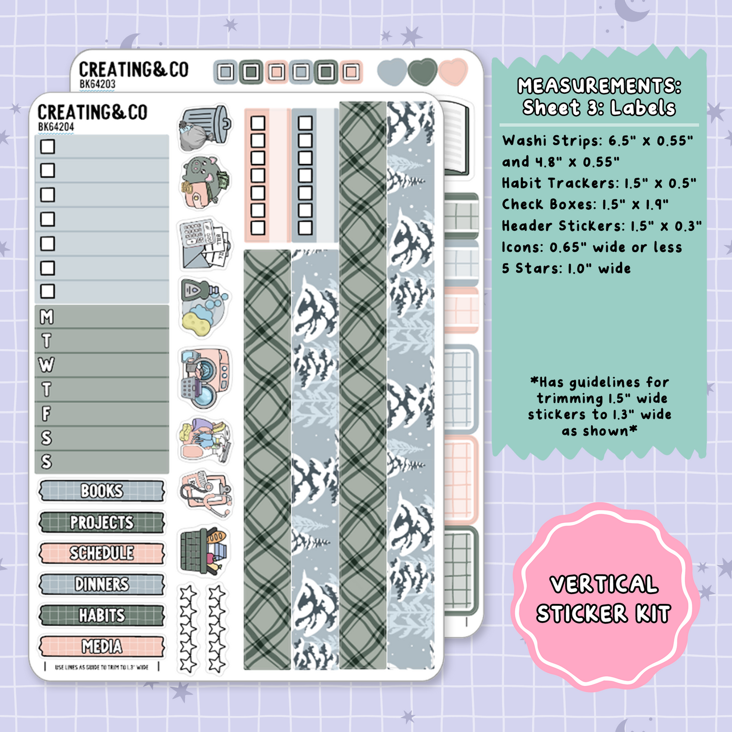 Faceoff to Forever Vertical Weekly Planner Sticker Kit - BK642