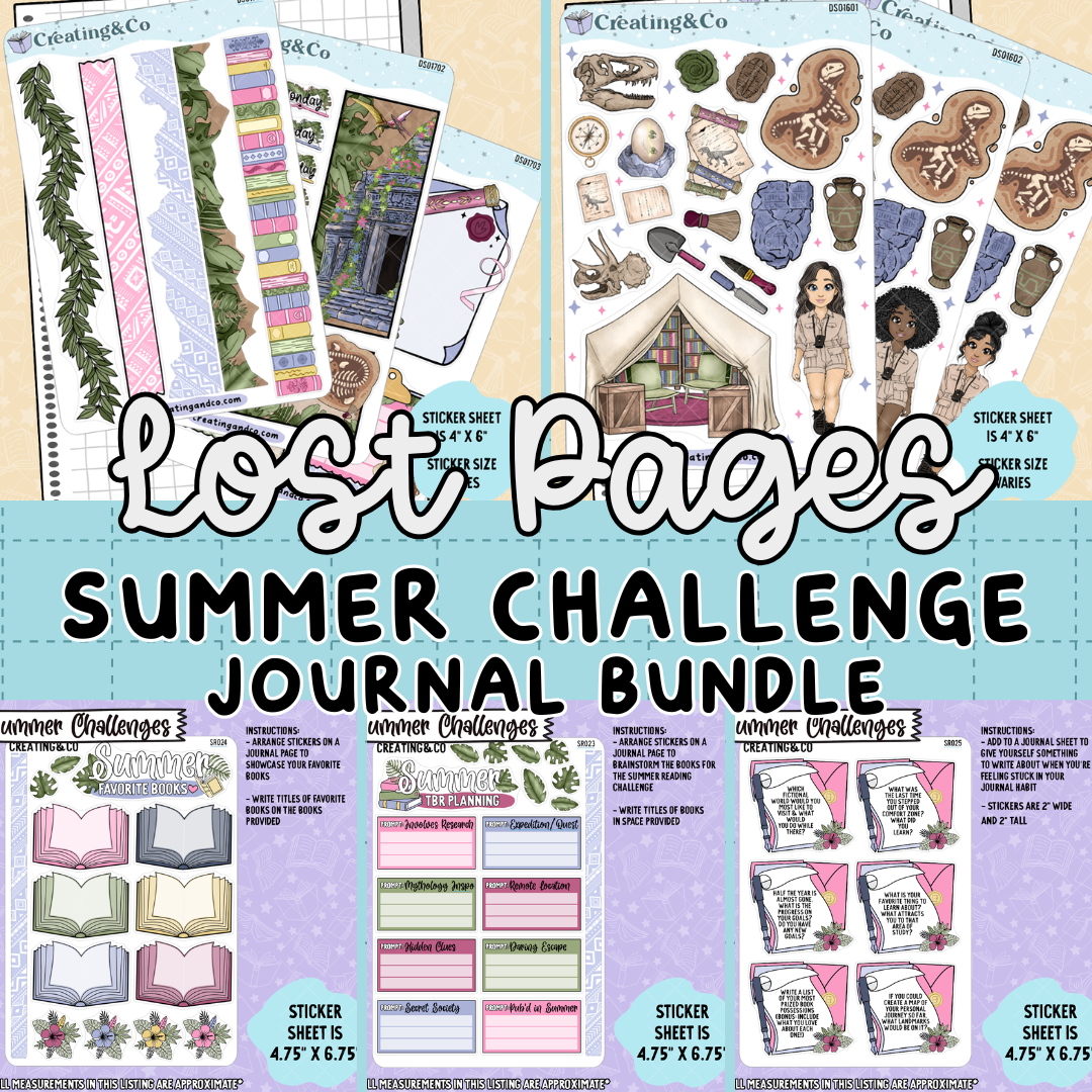 Lost Pages 2025 Summer Reading Challenge Journal Sheet Bundle