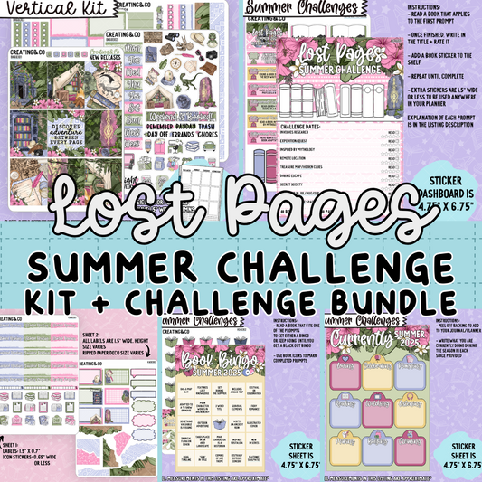 Lost Pages 2025 Summer Reading Challenge 5x7 Sticker Essential Bundle