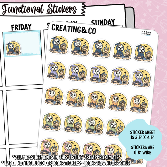 Outside Bonnie Bones Character Functional Planner Stickers, Beach Time - CS323