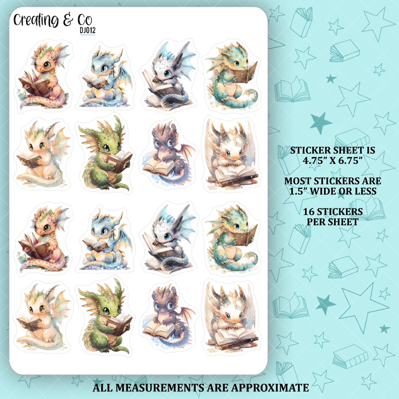 Reading Dragons Deco Sheet - Journal Stickers - DJ012