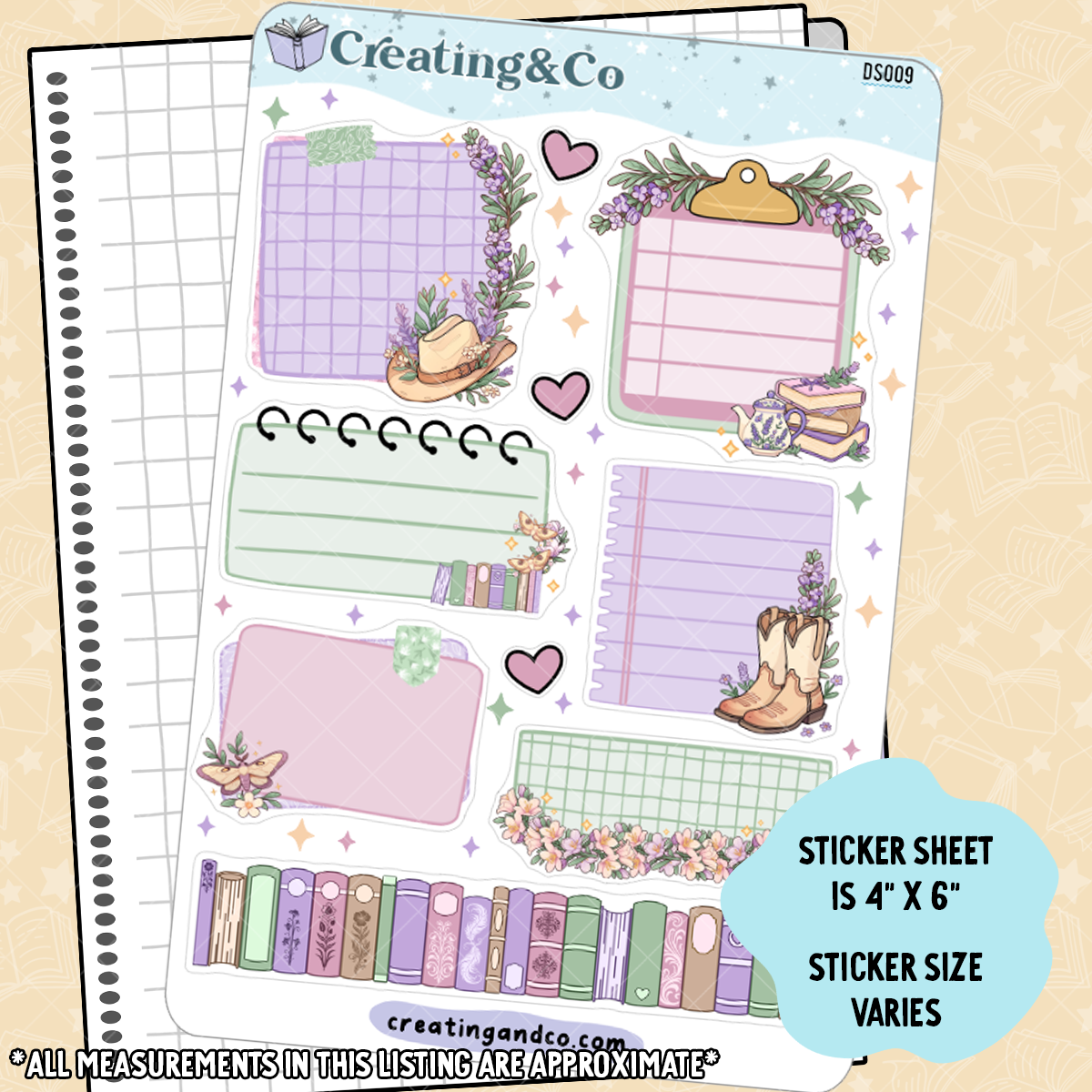 Lavender Spring Journal Labels Sticker Sheet - DS009