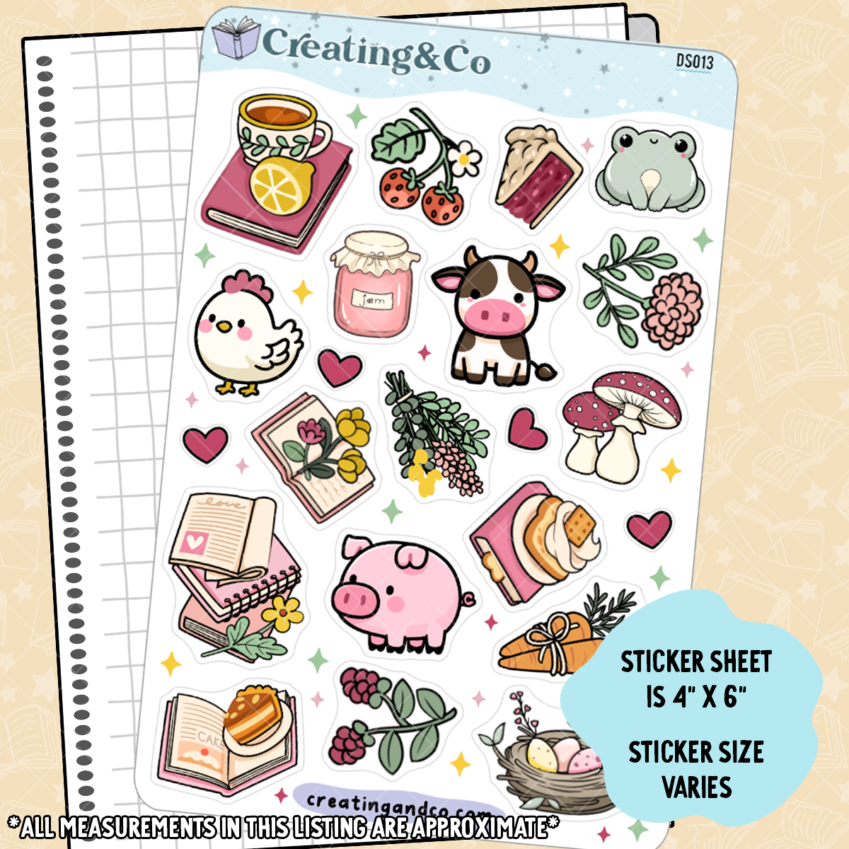 Cottage Core (V2) Decorative Journal Sticker Sheet - DS013