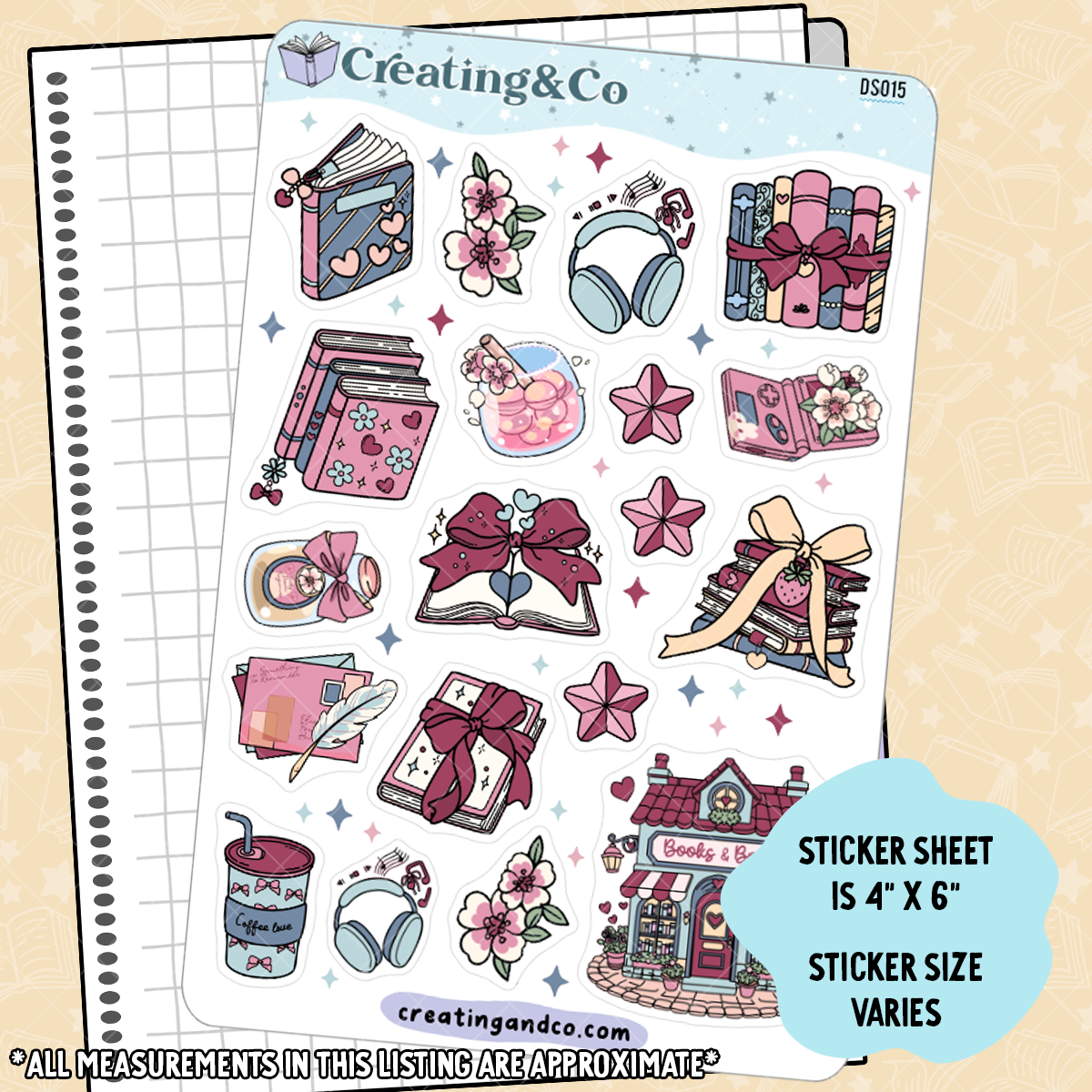 Coquette Books (V2) Decorative Journal Sticker Sheet - DS015