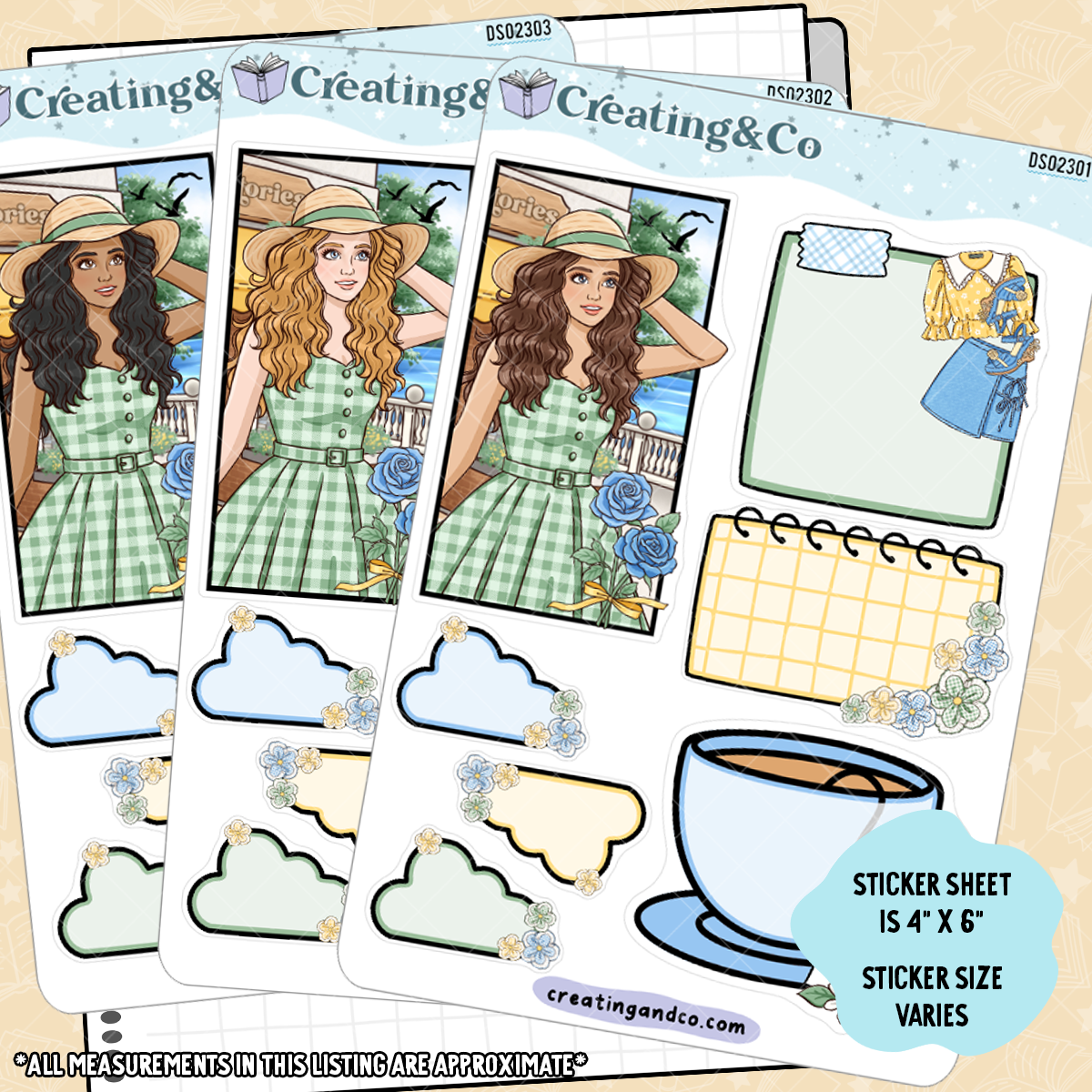 Seaside Stories Journal Decorative Label Sticker Sheet Set - DS023