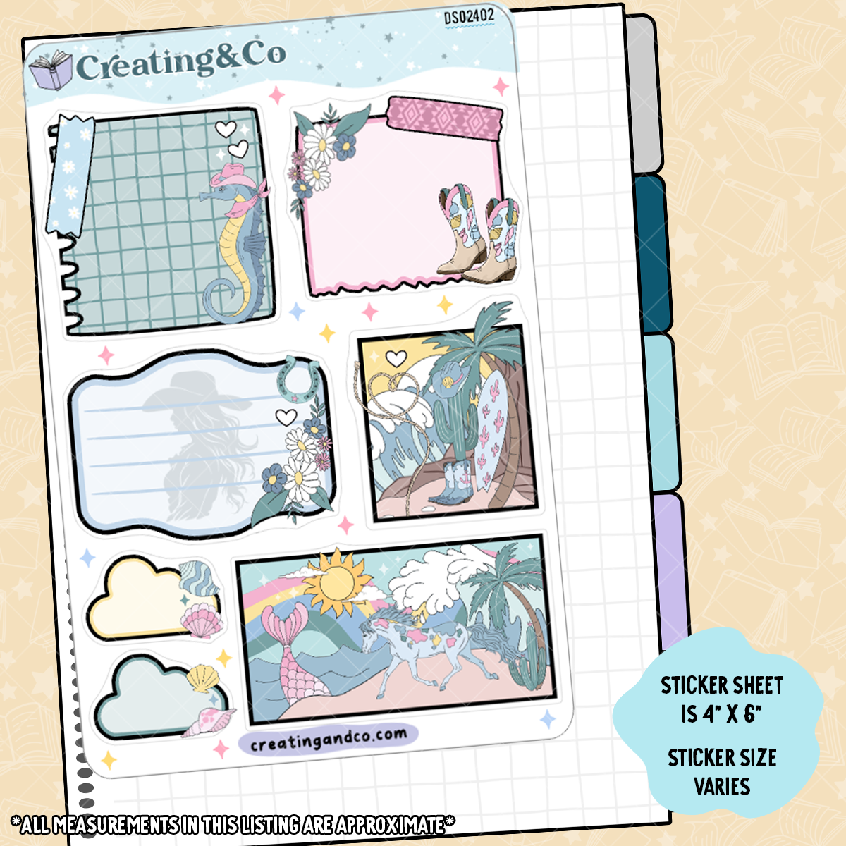 Coastal Cowgirl Journal Sheet Sticker Set - xDS024