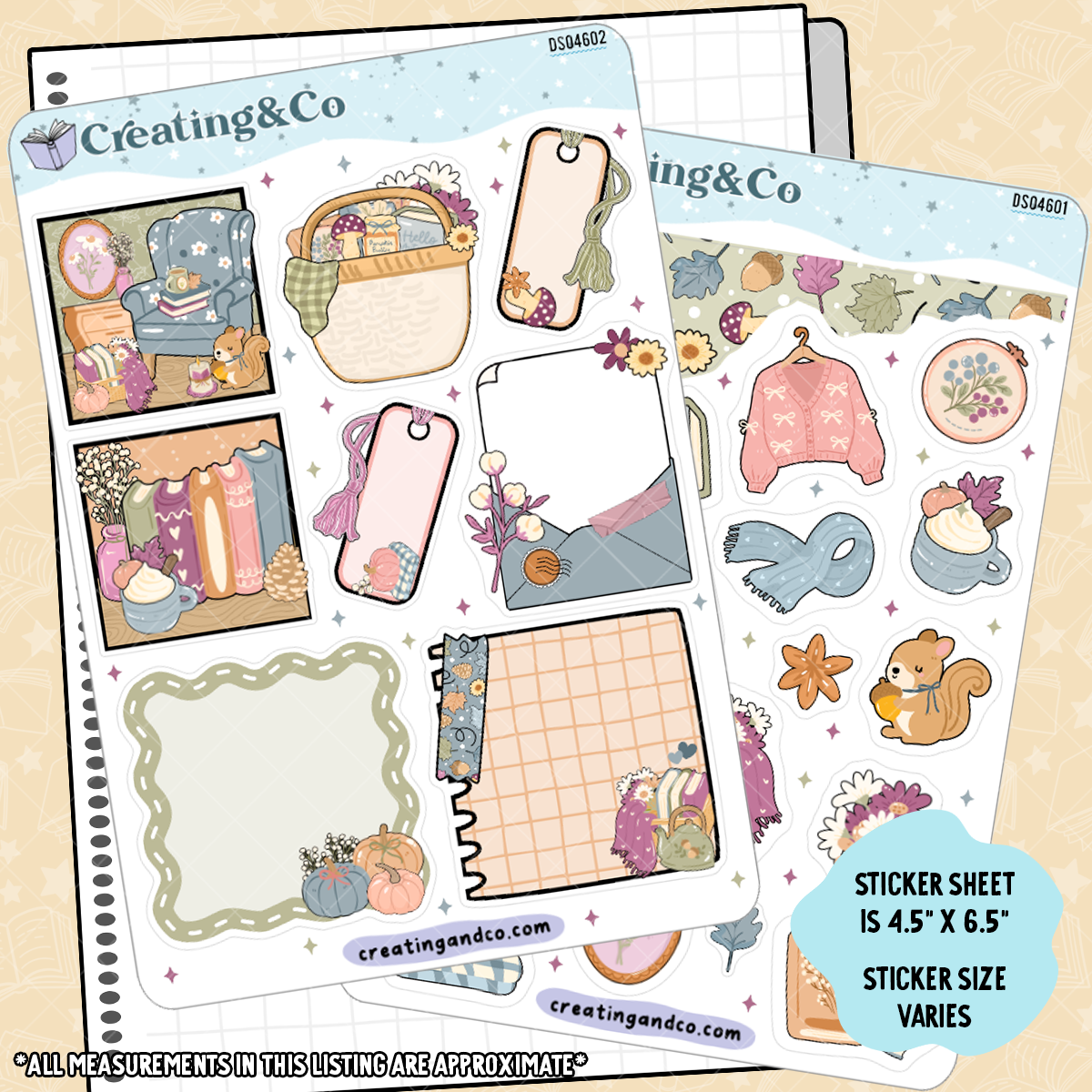 Autumn Adventure Decorative Journal Sticker Sheet Set - DS046