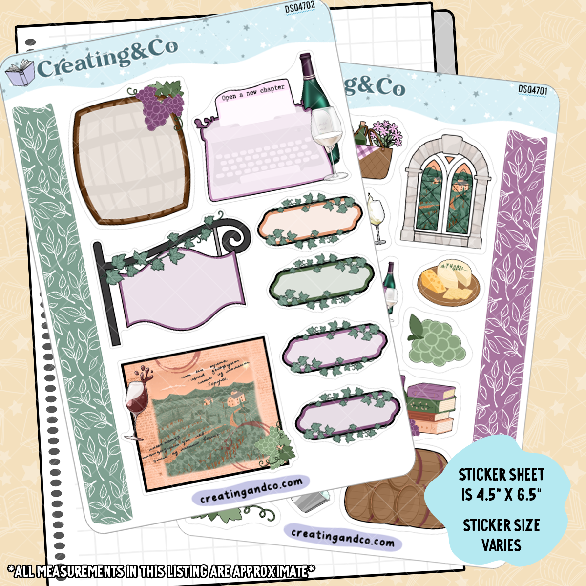 The Story Cellar Vineyard Decorative Journal Sticker Sheet Set - DS047