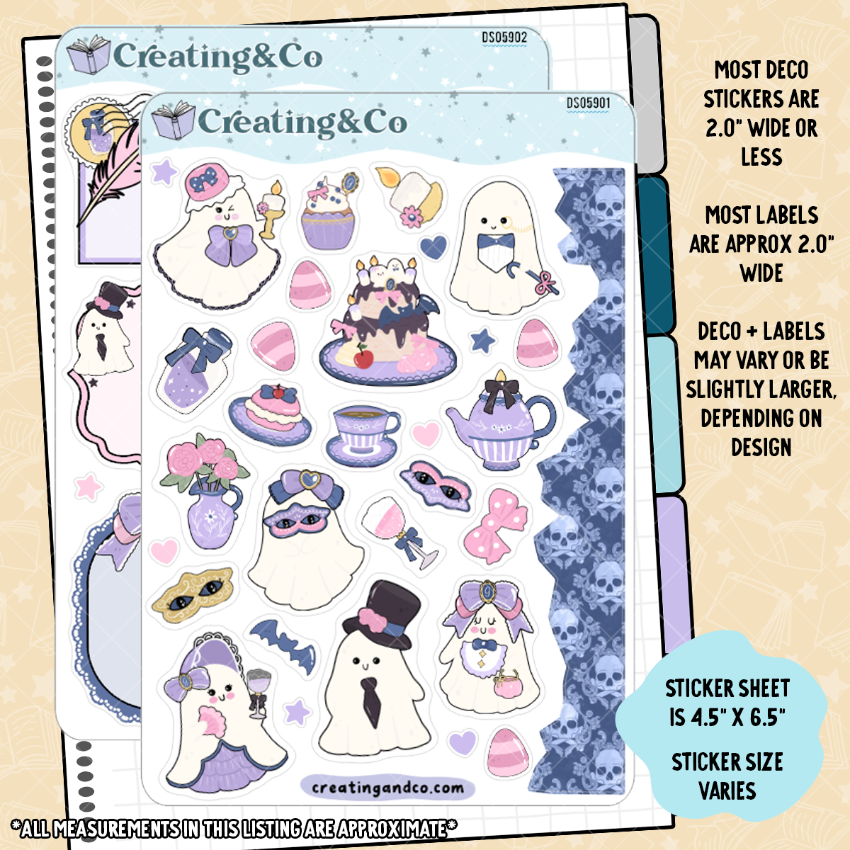 Ghost Gala Decorative Journal Sticker Sheet Set - DS059
