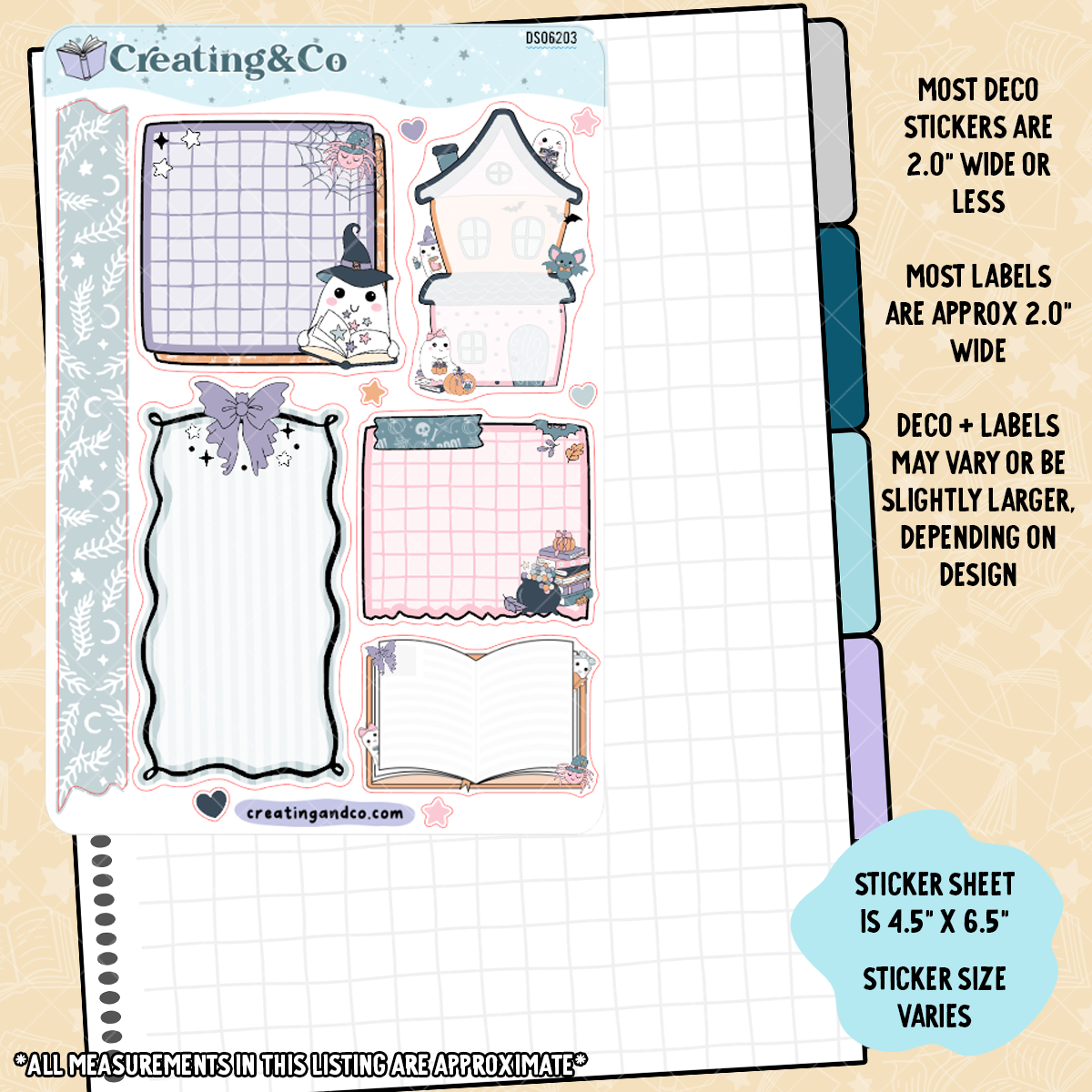 Ghost Library Decorative Journal Sticker Sheet Set - DS062