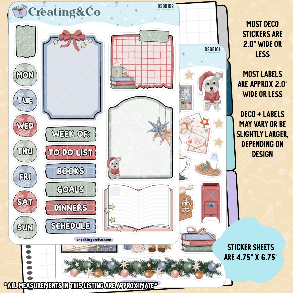 Cozy Christmas Decorative Journal Sticker Sheet Set - DS081