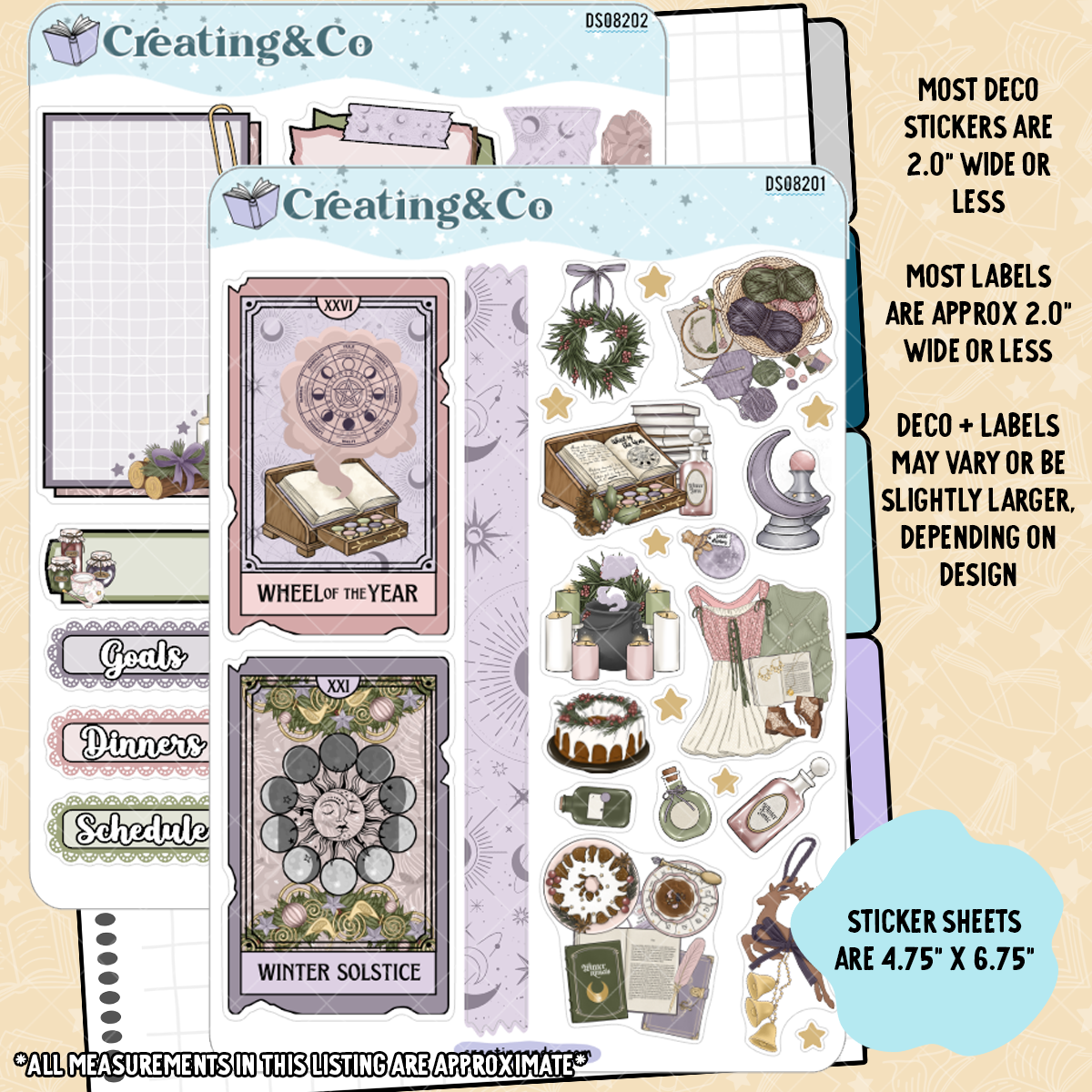 Solstice Wishes Decorative Journal Sticker Sheet Set - DS082