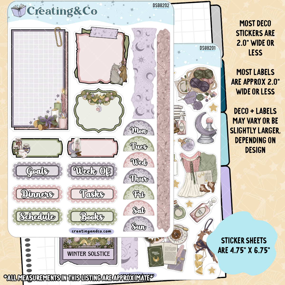 Solstice Wishes Decorative Journal Sticker Sheet Set - DS082
