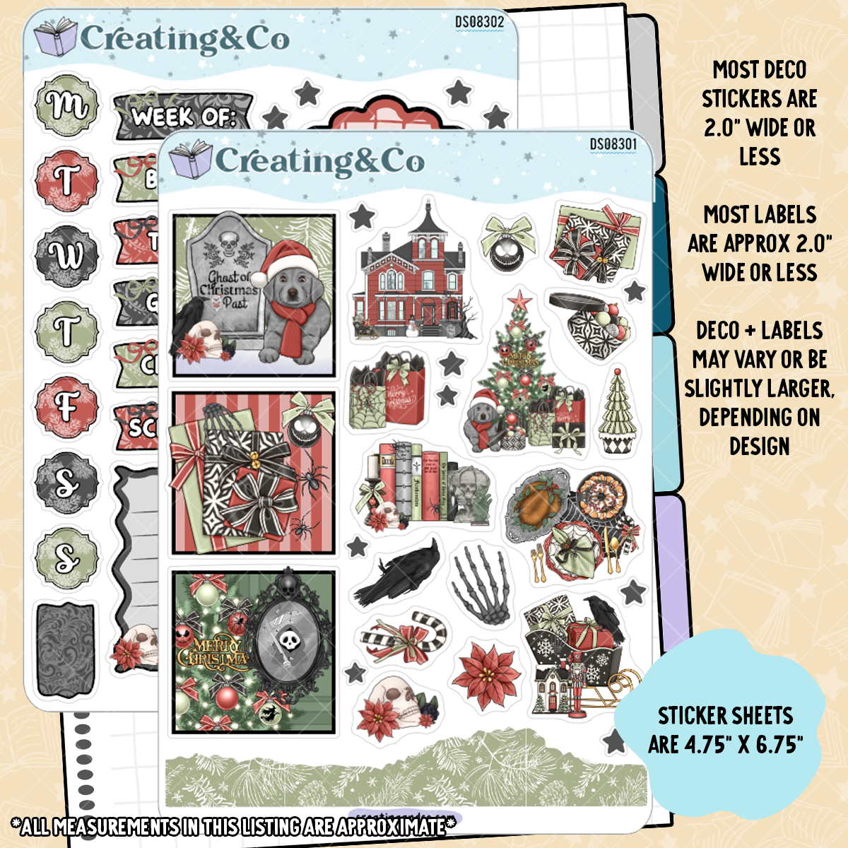 Holiday Spirit Decorative Journal Sticker Sheet Set - DS083
