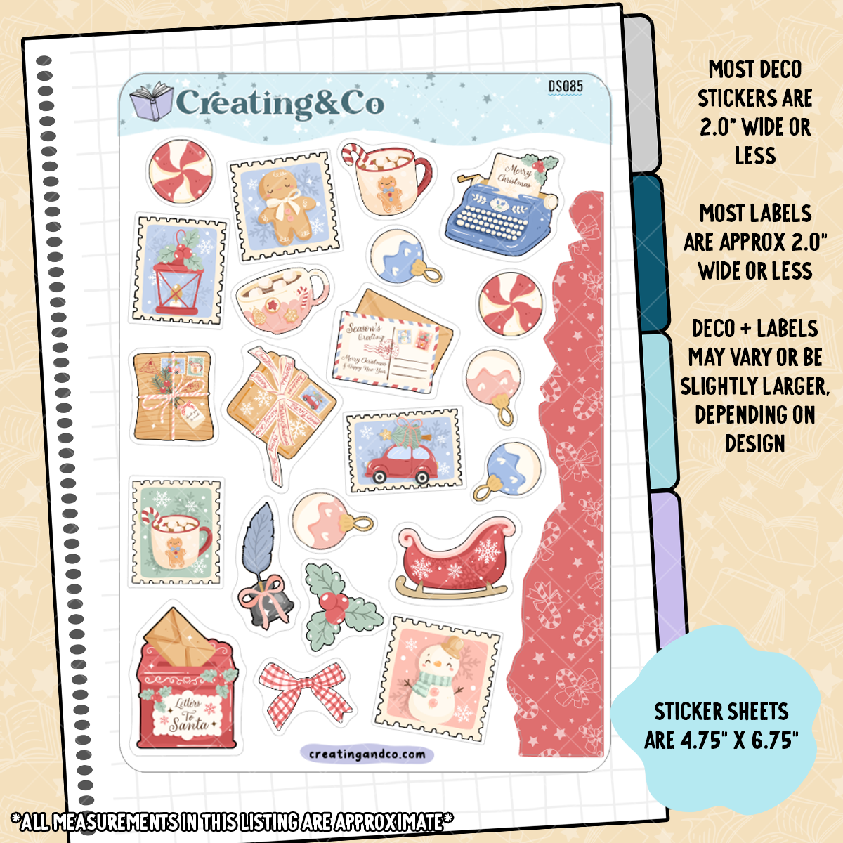 Letters to Santa Decorative Journal Sticker Sheet - DS085