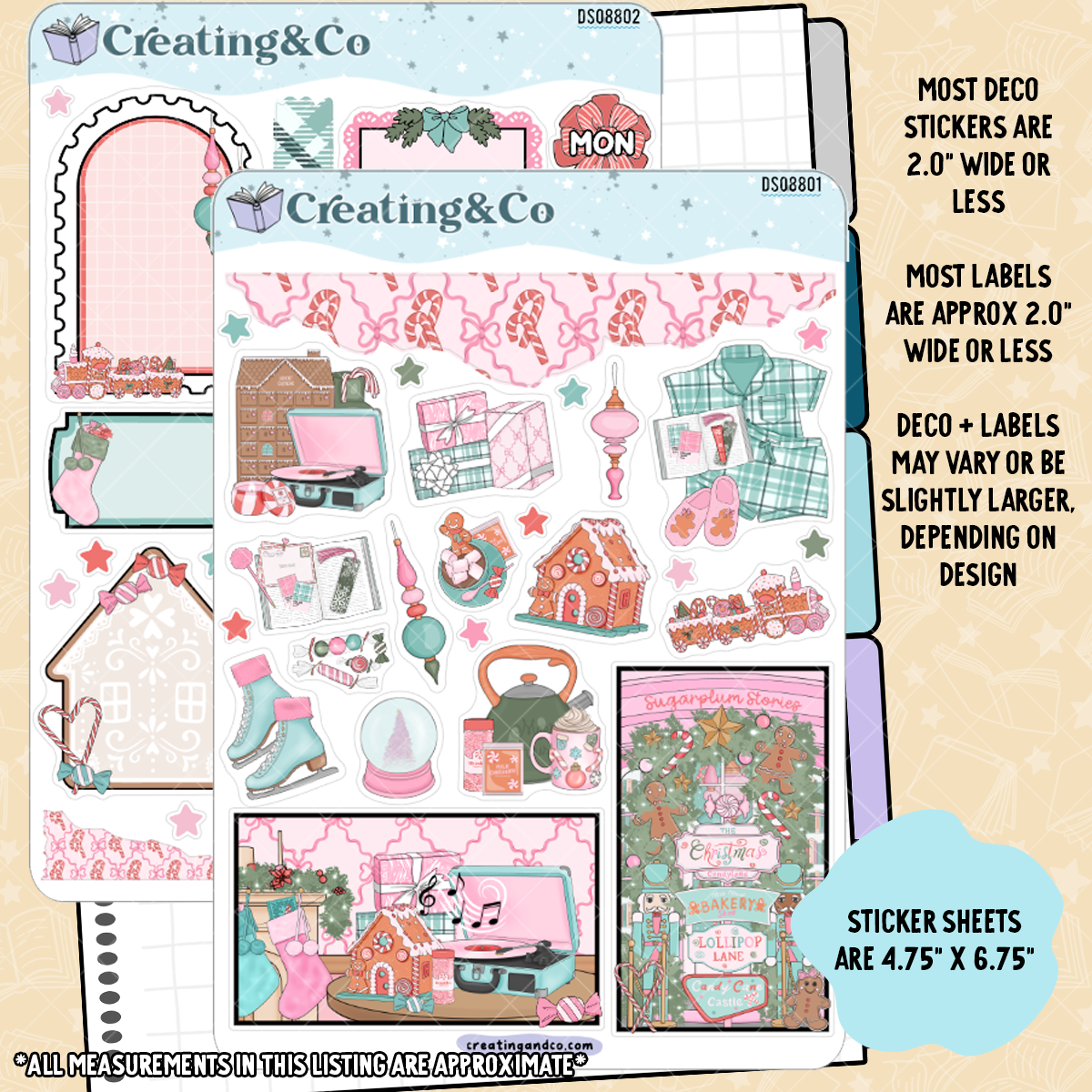 Sugarplum Stories Decorative Journal Sticker Sheet Set - DS088
