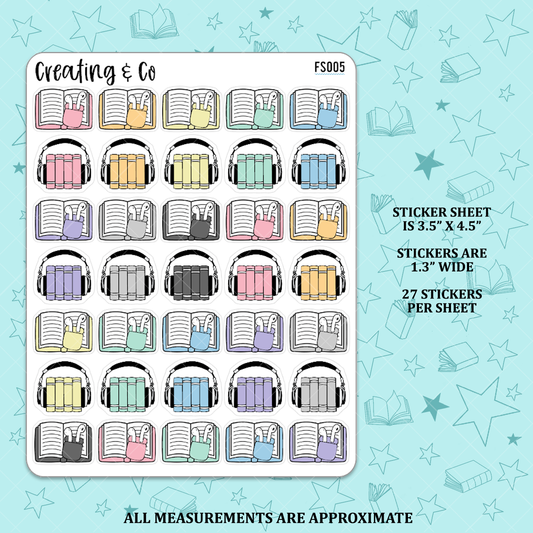 Audiobook Icon Functional Stickers  - FS005