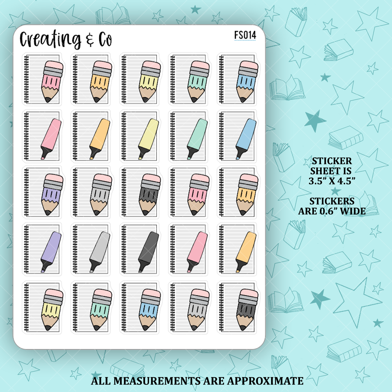 Note Taking and Editing Icon Functional Stickers - FS014