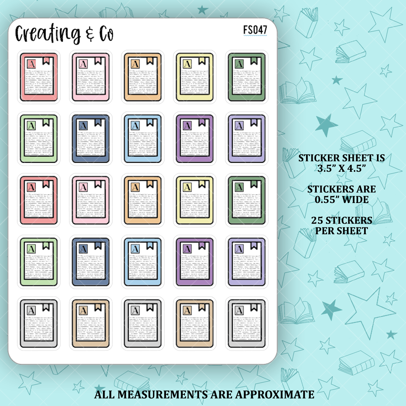 E-Reader Icon Functional Stickers - FS047