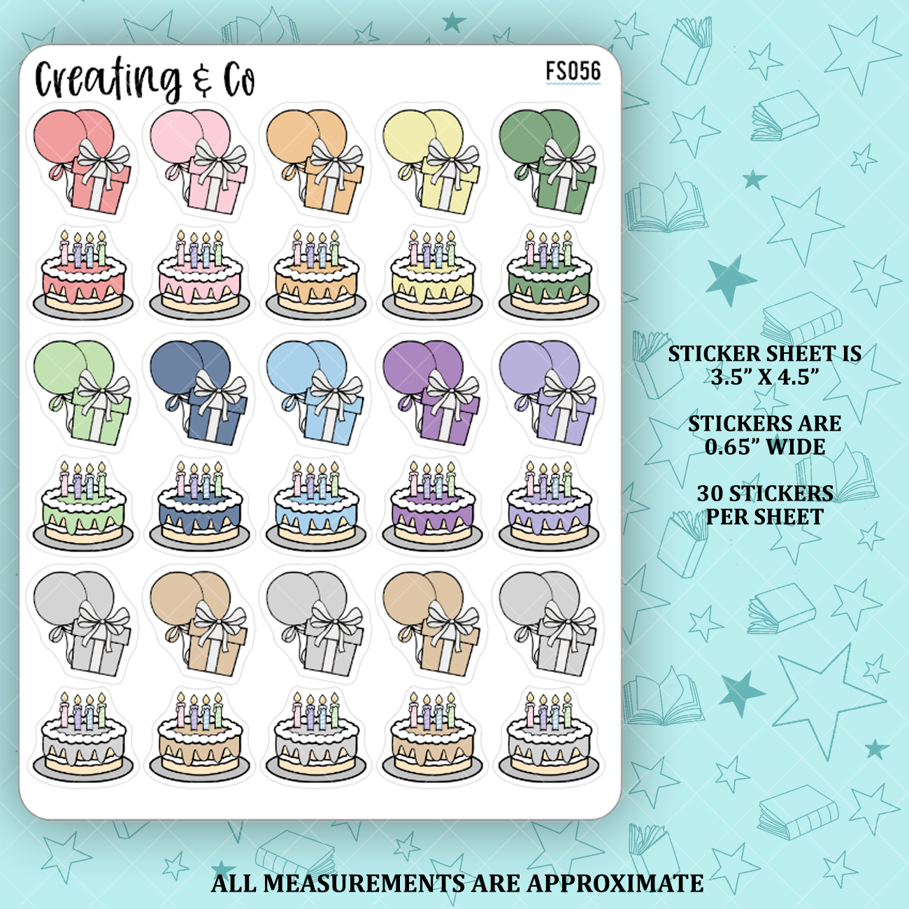 Birthday Icon Functional Stickers - FS056