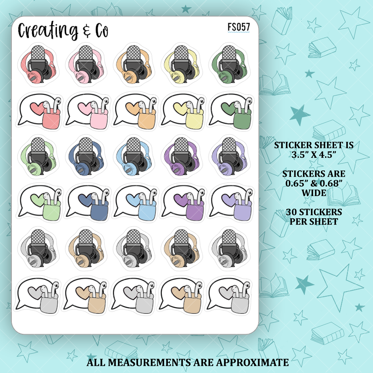 Podcast Microphone Icon Functional Stickers - FS057