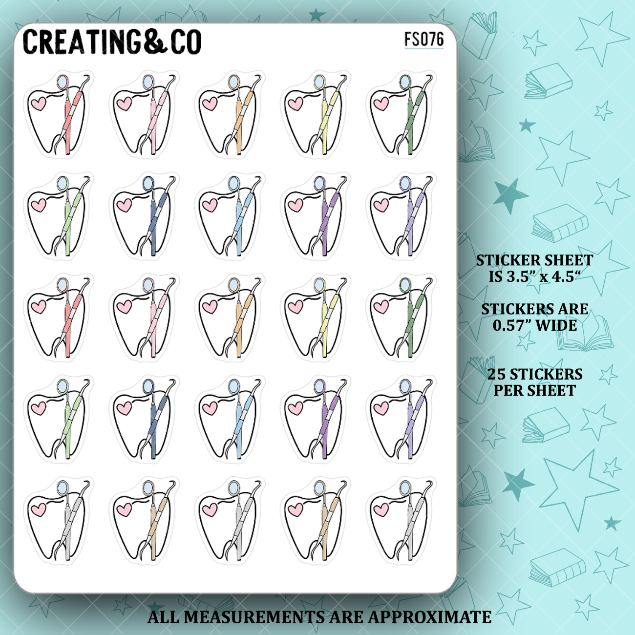 Dentist Appointment Teeth Icon Functional Stickers - FS076