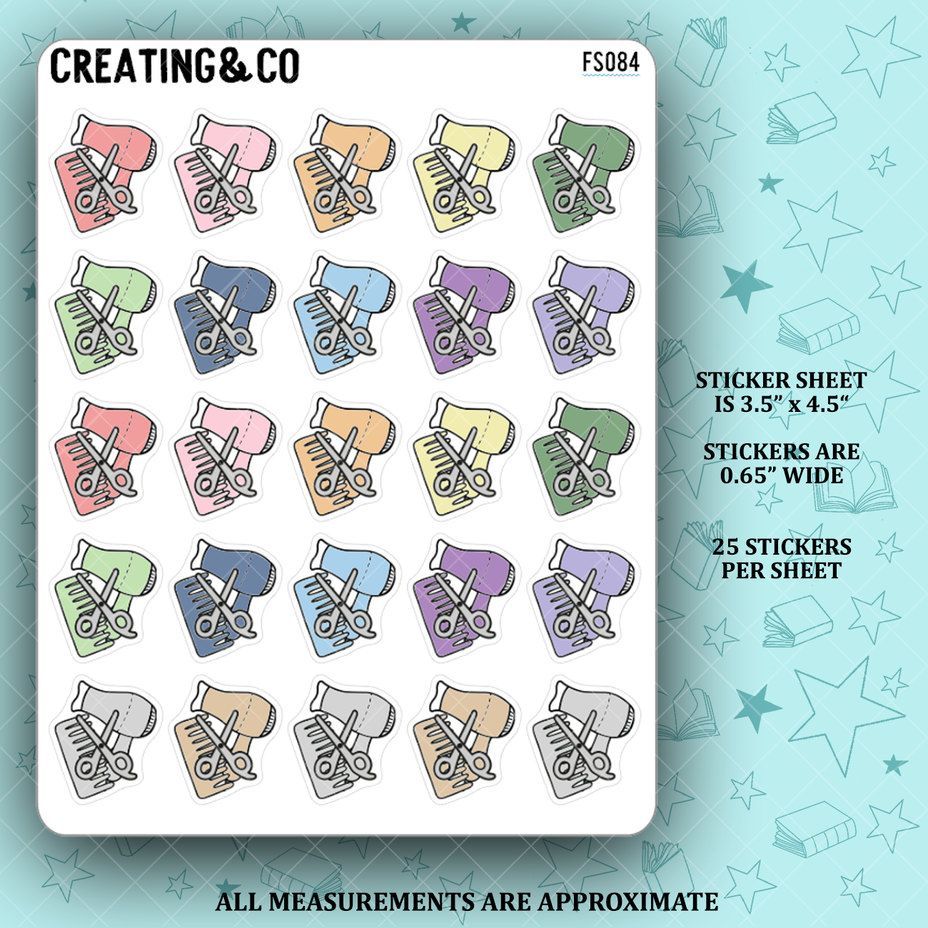 Haircut Icon Functional Stickers - FS084