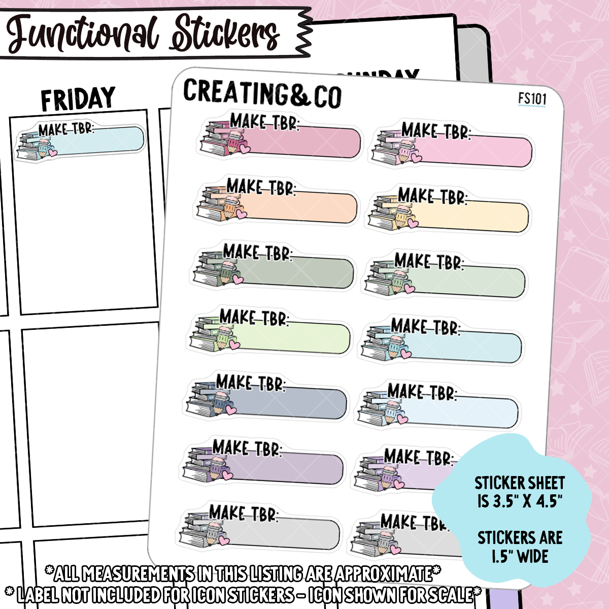 Make TBR with Blank Functional Stickers - FS101
