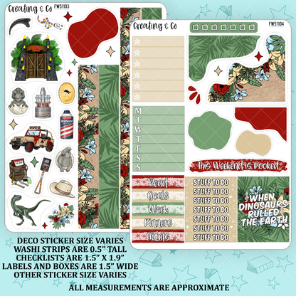Dinosaurs Ruled Earth Decorative Planner Sticker Kit - FW511