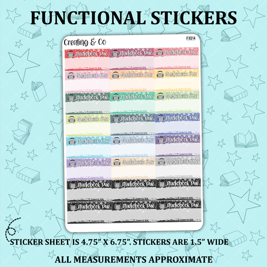 Audiobook Due Reading Functional Sticker Sheet - FX014