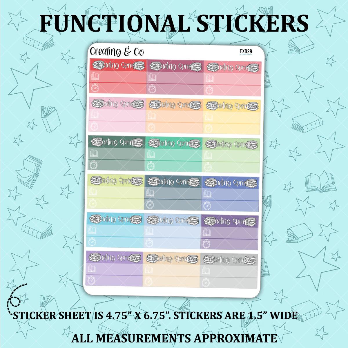 Reading Sprints Label Reading Functional Sticker Sheet - FX029