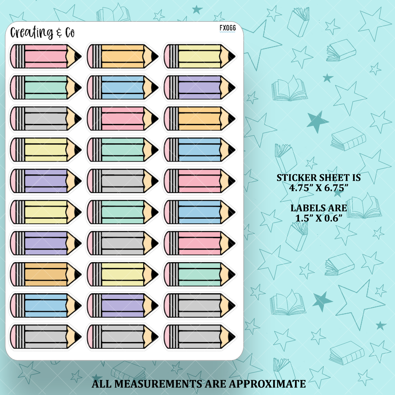 Pencil Writing Labels Functional Sticker Sheet - FX066