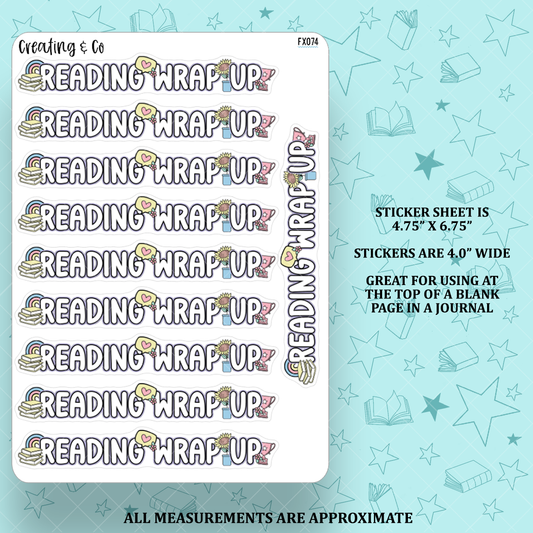 Reading Wrap Up Header Functional Sticker Sheet - FX074